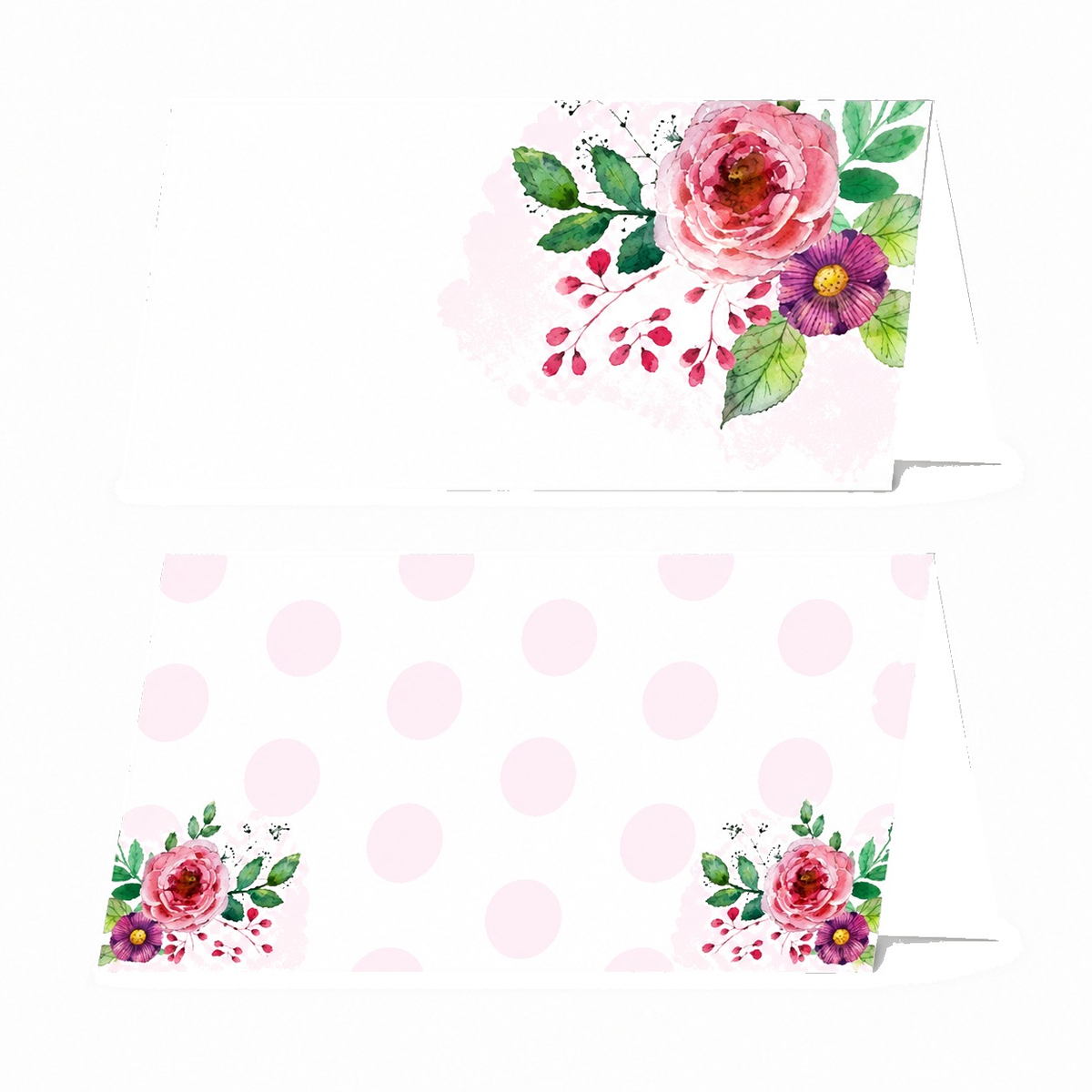 Pink and Green Floral Rakhi Food Labels / Buffet Table Cards