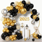 Gold, Black, Silver Balloons Arch Kit - Pack of 68 pieces DECORATIONS Pretty UR Party