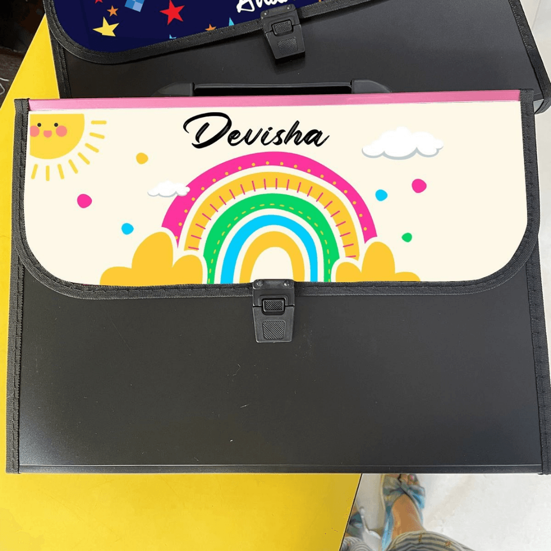 Personalised Rainbow Piano Folder BACK TO SCHOOL PRETTY UR PARTY