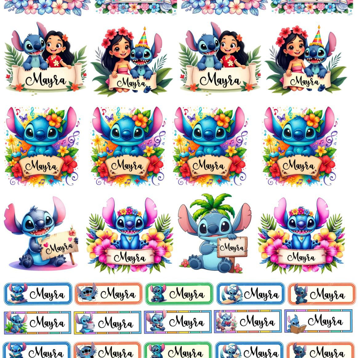 Stitch theme Sticker Labels - Pack of 31 Stitch theme Sticker Labels - Pack of 31