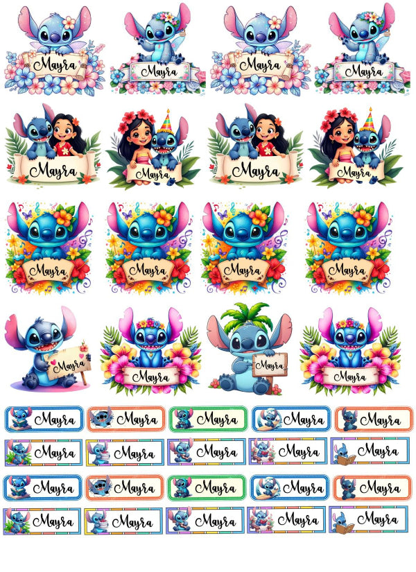 Stitch theme Sticker Labels - Pack of 31 Stitch theme Sticker Labels - Pack of 31