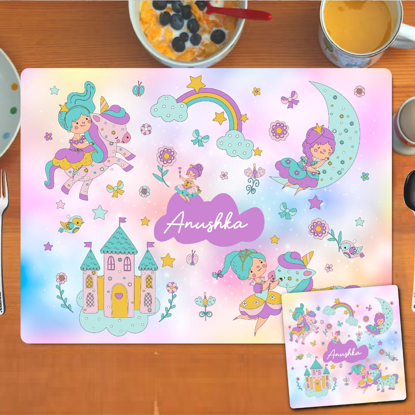Unicorn theme Placemat combo Unicorn theme Placemat combo