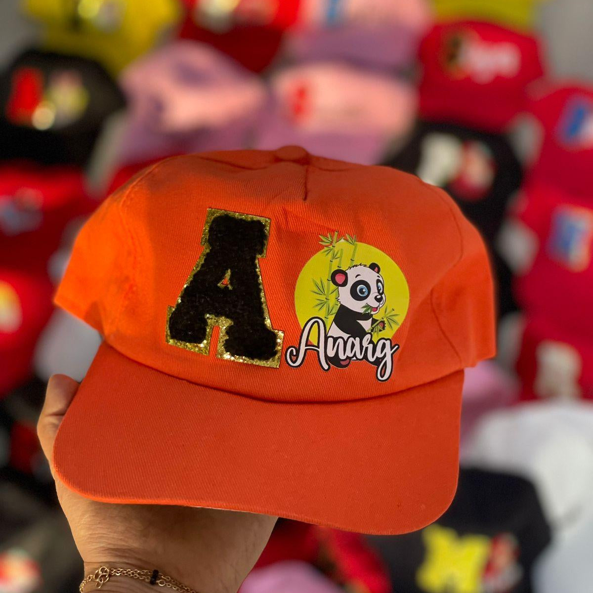 Personalised Cap with Initial and Character PRETTY UR PARTY