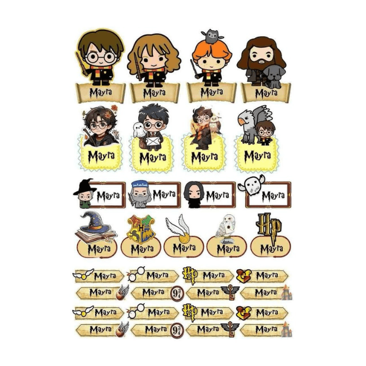 HP theme Sticker Labels - Pack of 31 BACK TO SCHOOL PRETTY UR PARTY