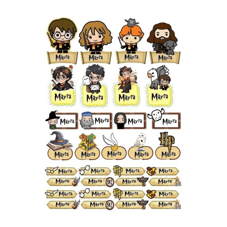 HP theme Sticker Labels - Pack of 31 BACK TO SCHOOL PRETTY UR PARTY