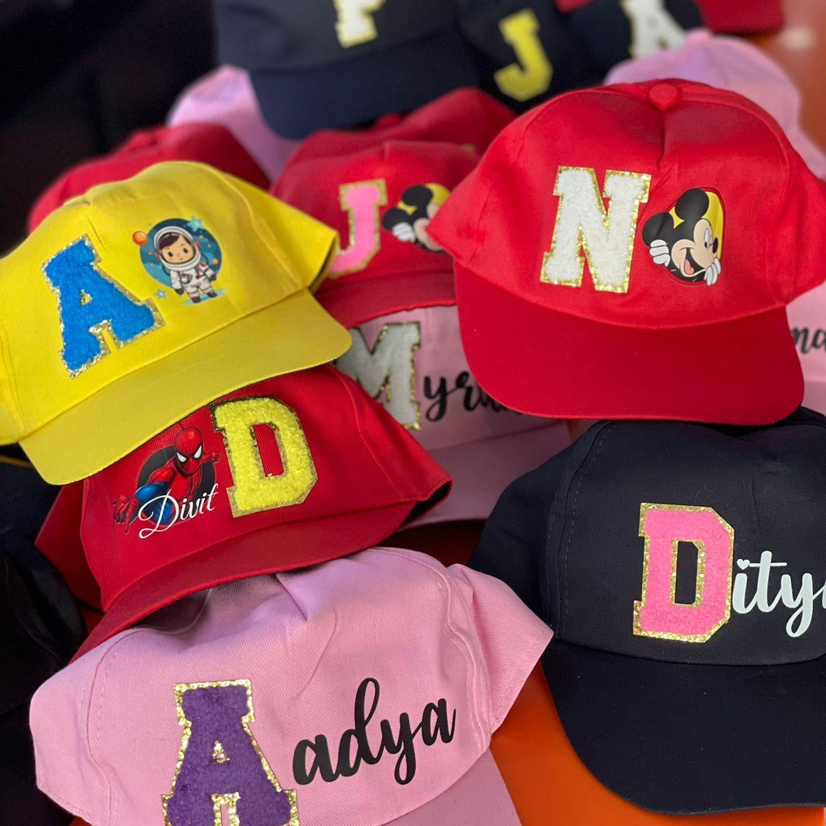 Personalised Cap with Initial and Character PRETTY UR PARTY