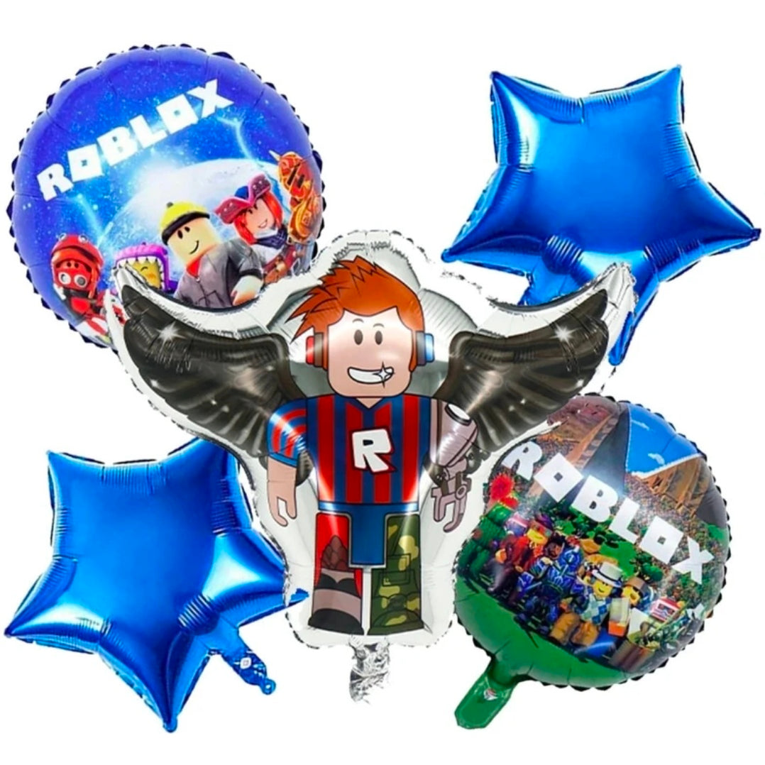 Roblox theme foil Balloons - Pack of 5 Roblox theme foil Balloons - Pack of 5