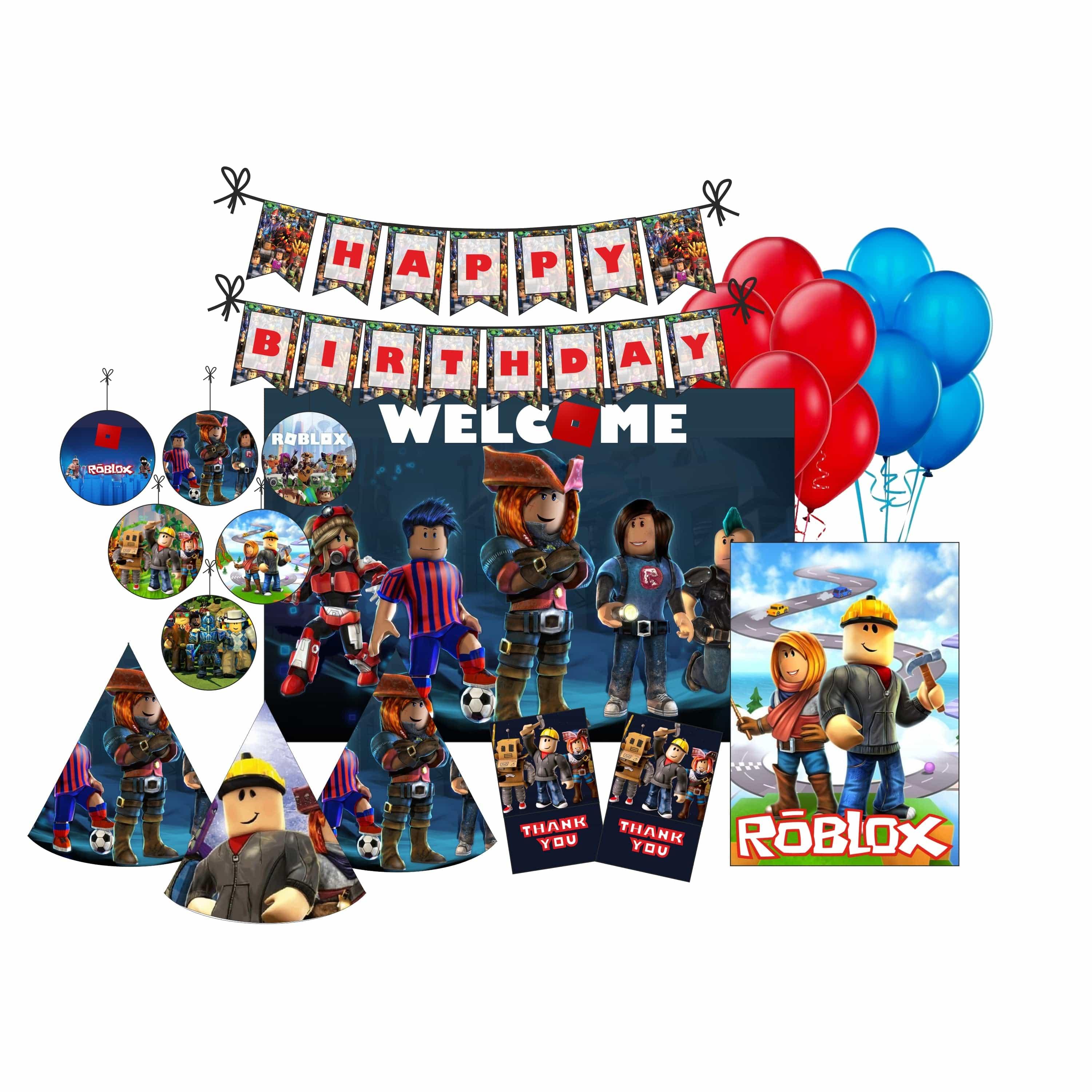 Roblox theme Party Decorations Kit - 80 Pieces combo pack PACKAGES Pretty UR Party