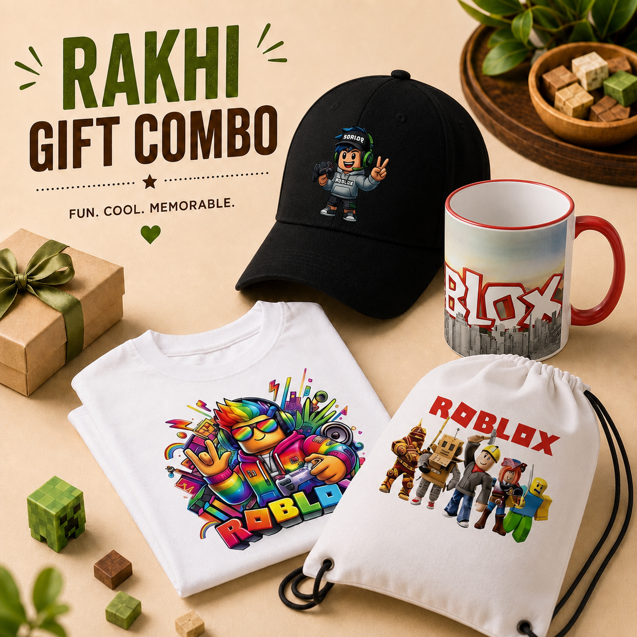 Roblox Inspired Rakhi Gift Combo for Kids Roblox Inspired Rakhi Gift Combo for Kids