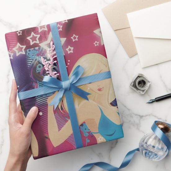 Glam Girls Wrapping paper (pack of 5) RETURN GIFTS Pretty UR Party
