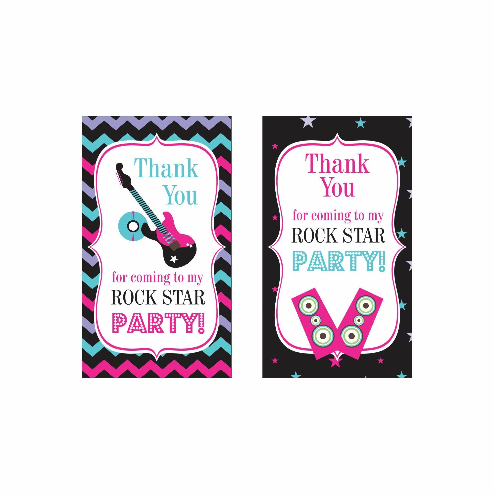 Girly Rockstar Theme Thank you Tags THEME PARTIES Pretty UR Party