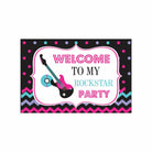 Girly Rockstar Theme Entrance Banner / Door Sign THEME PARTIES Pretty UR Party