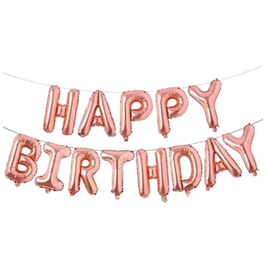 Happy Birthday Letter Foil Balloons - 16 inches THEME PARTIES Pretty UR Party Rose Gold
