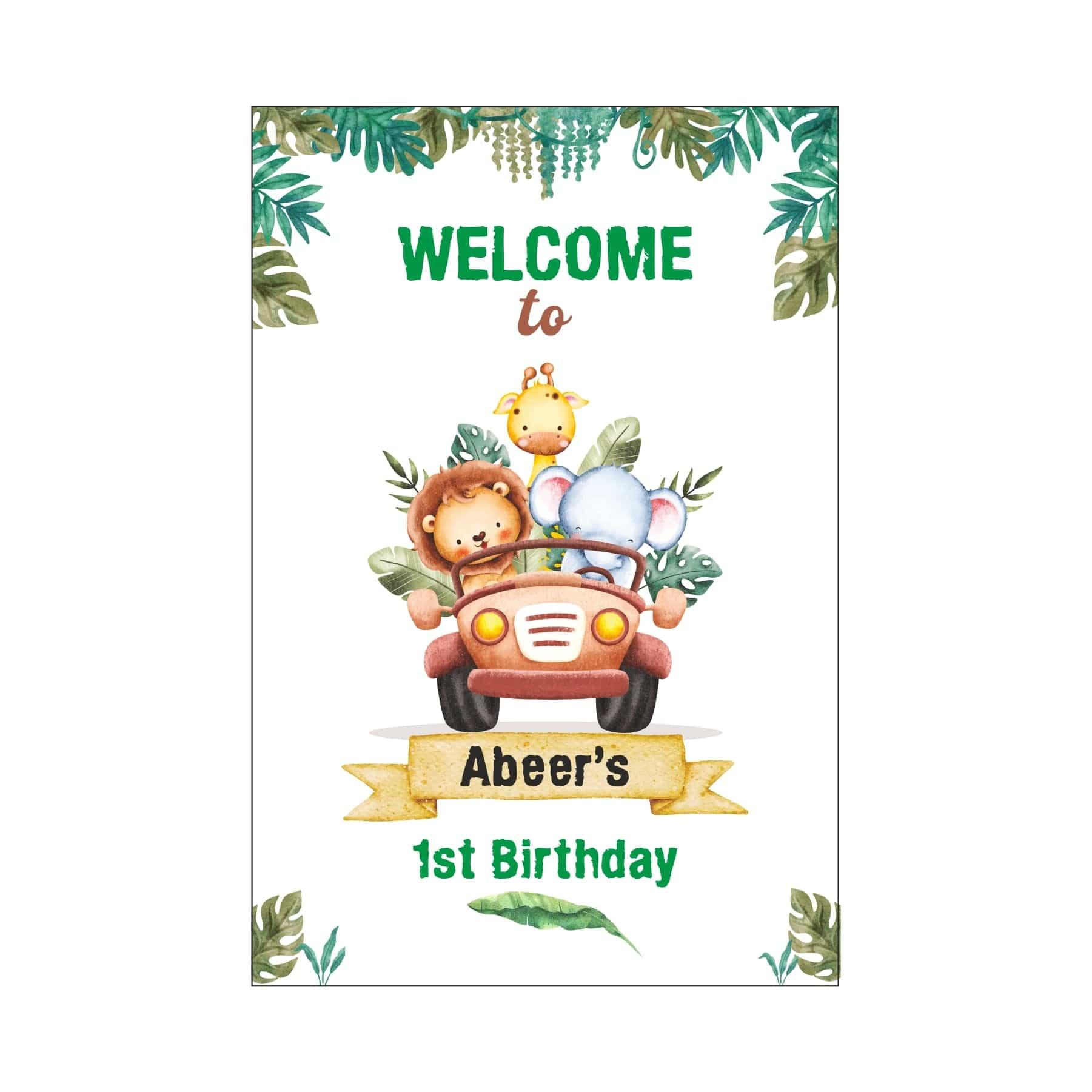 Safari Welcome Board THEME PARTIES Pretty UR Party