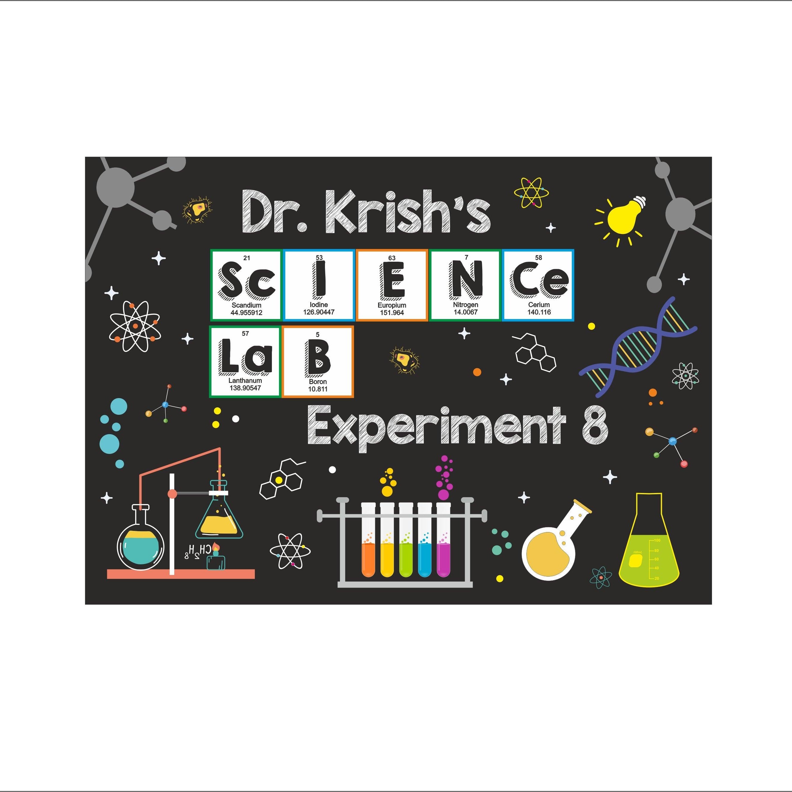 Science Theme Backdrop PERSONALISED Pretty UR Party
