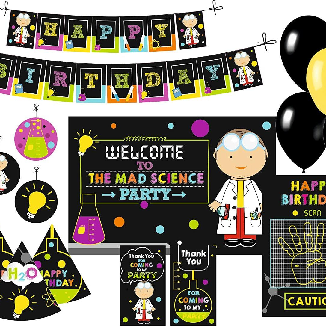 Mad Scientist Party Decorations Kit - 80 pieces combo pack BIRTHDAYS Pretty UR Party