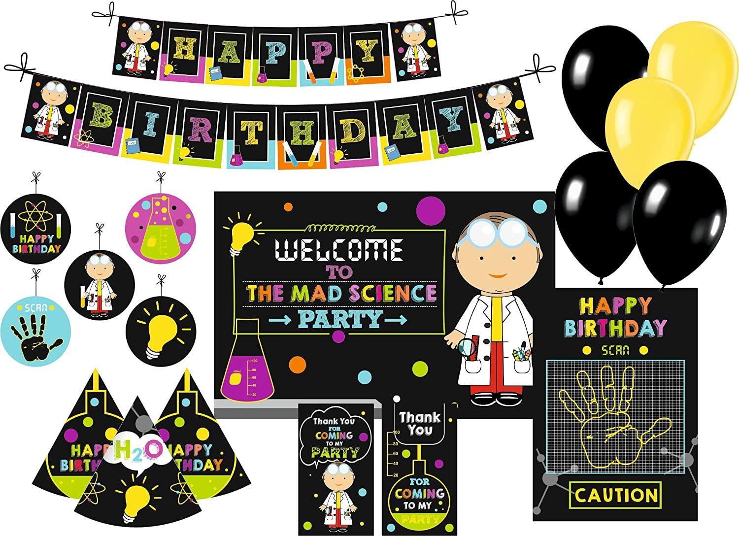Mad Scientist Party Decorations Kit - 80 pieces combo pack BIRTHDAYS Pretty UR Party