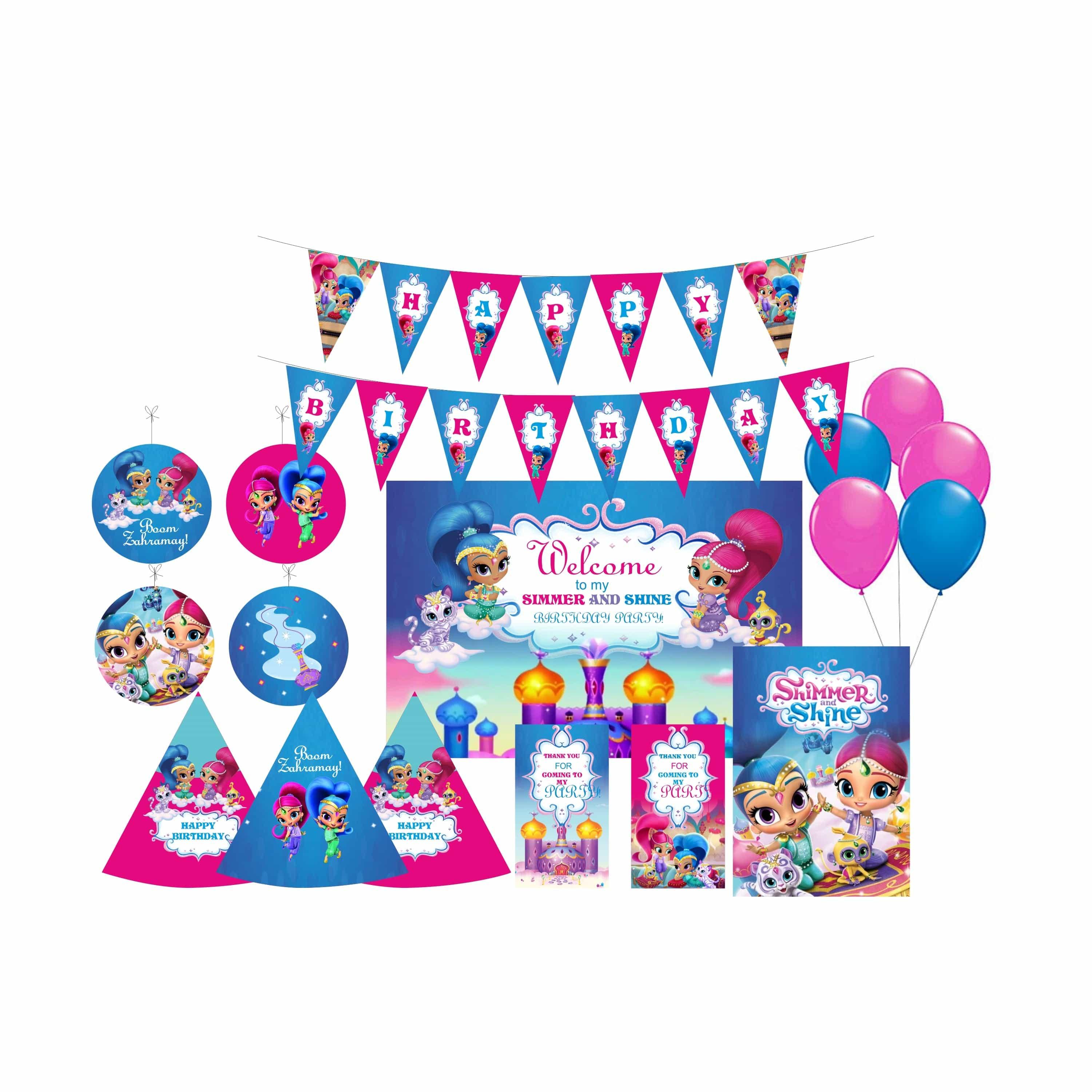 Shimmer and Shine Party Decorations Kit - 80 pieces Combo Pack BIRTHDAYS Pretty UR Party