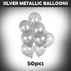 Silver Metallic Latex Balloon - Pack of 50 DECORATIONS Pretty UR Party