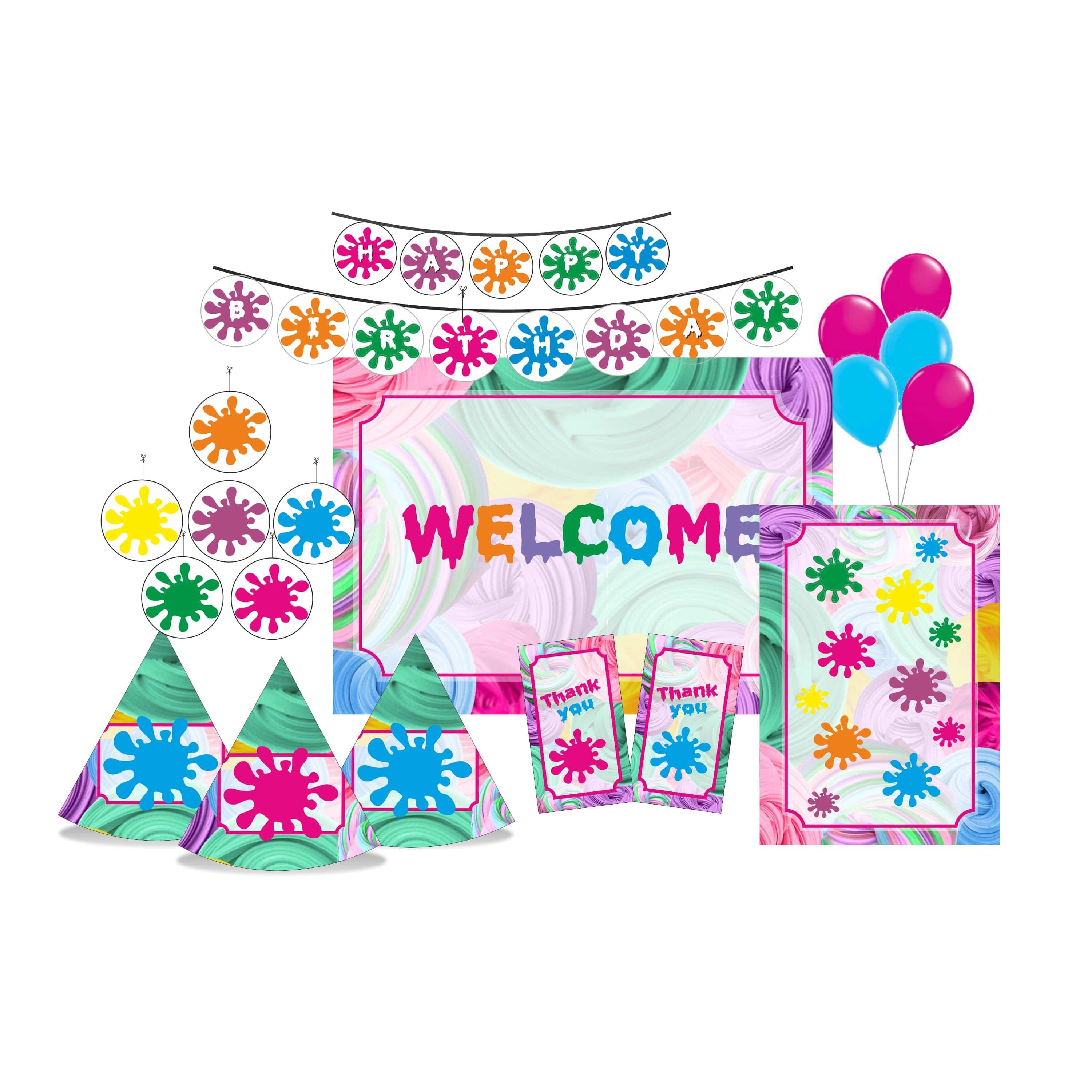 Slime theme Party Decorations Kit - 80 Pieces combo pack PACKAGES Pretty UR Party