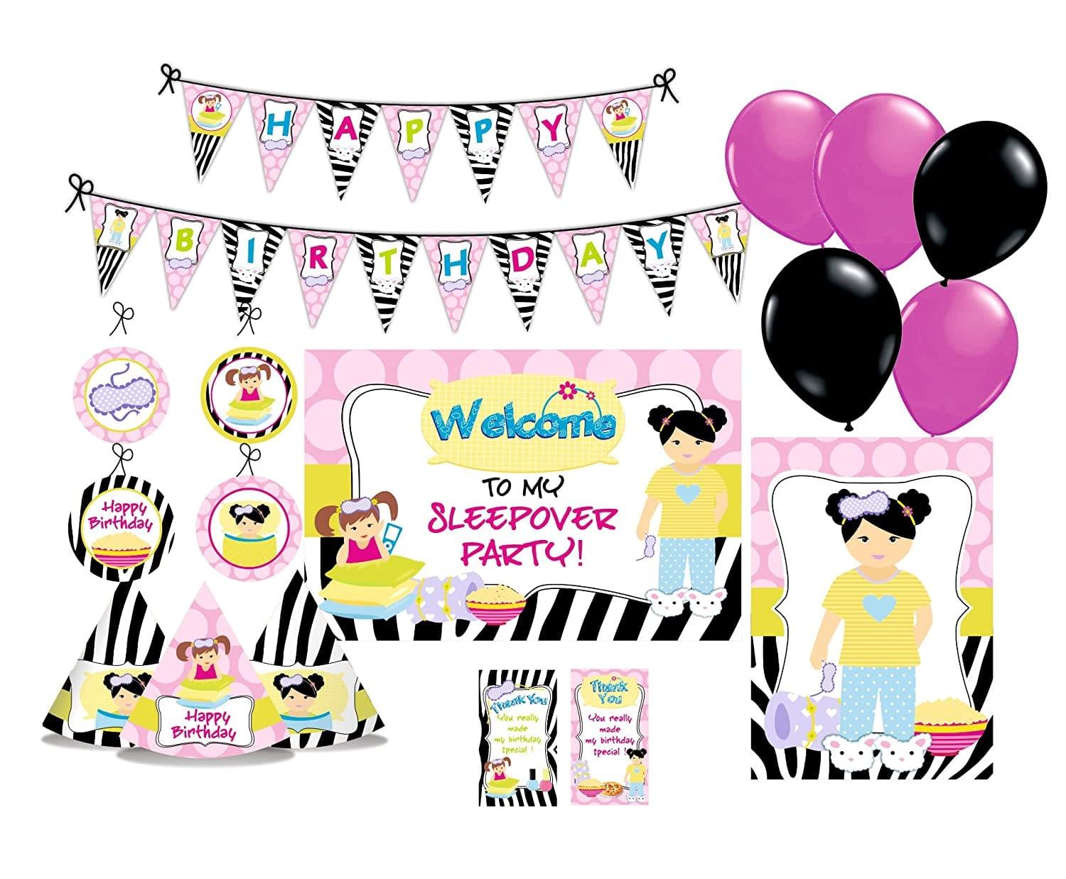 Slumber Party Decorations Kit - 80 Pieces Combo Pack BIRTHDAYS Pretty UR Party