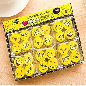 Mini Smiley Erasers - Pack of 4 ALL PARTY SUPPLIES PRETTY UR PARTY