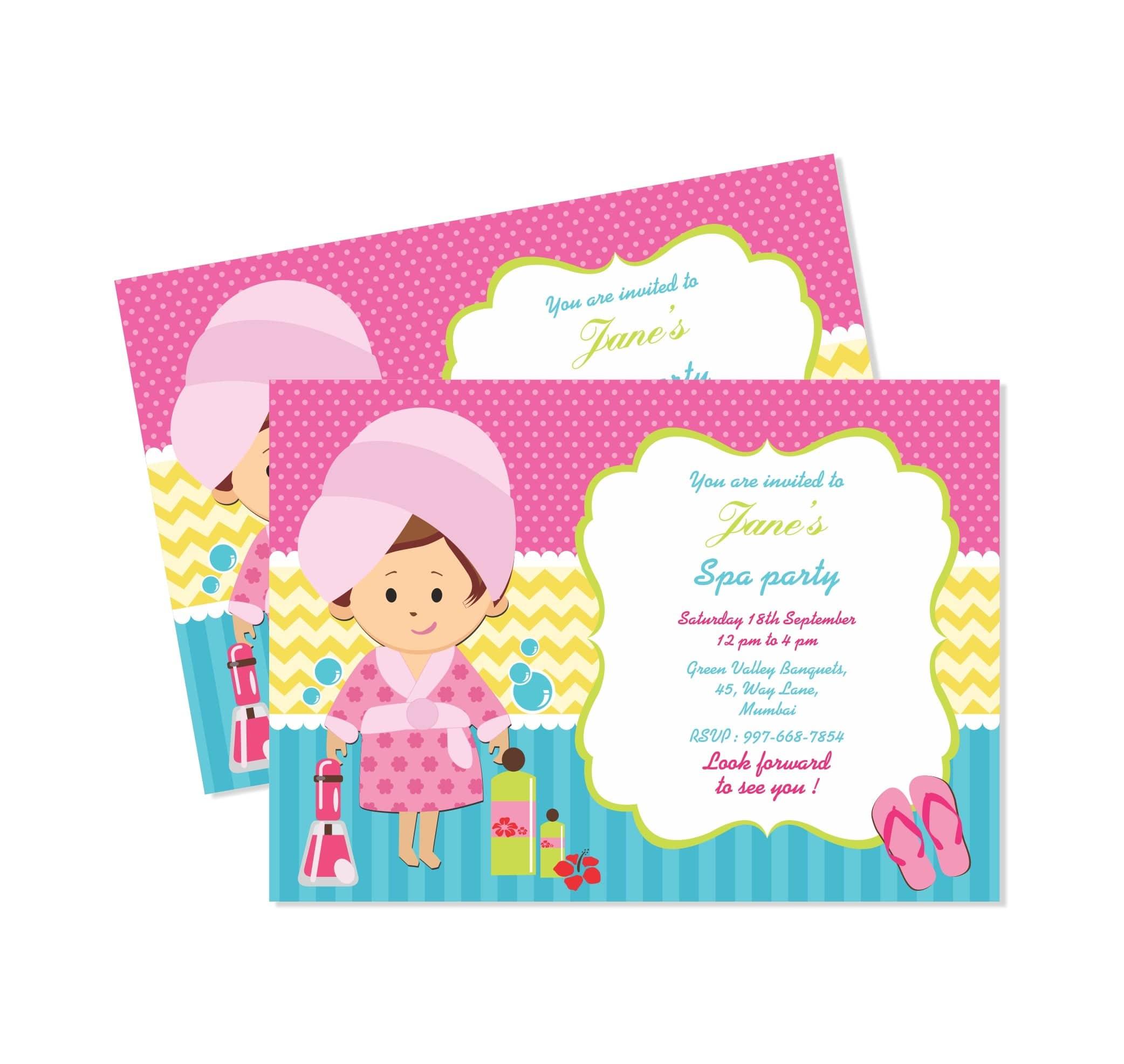 Spa E-Invitations THEME PARTIES Pretty UR Party