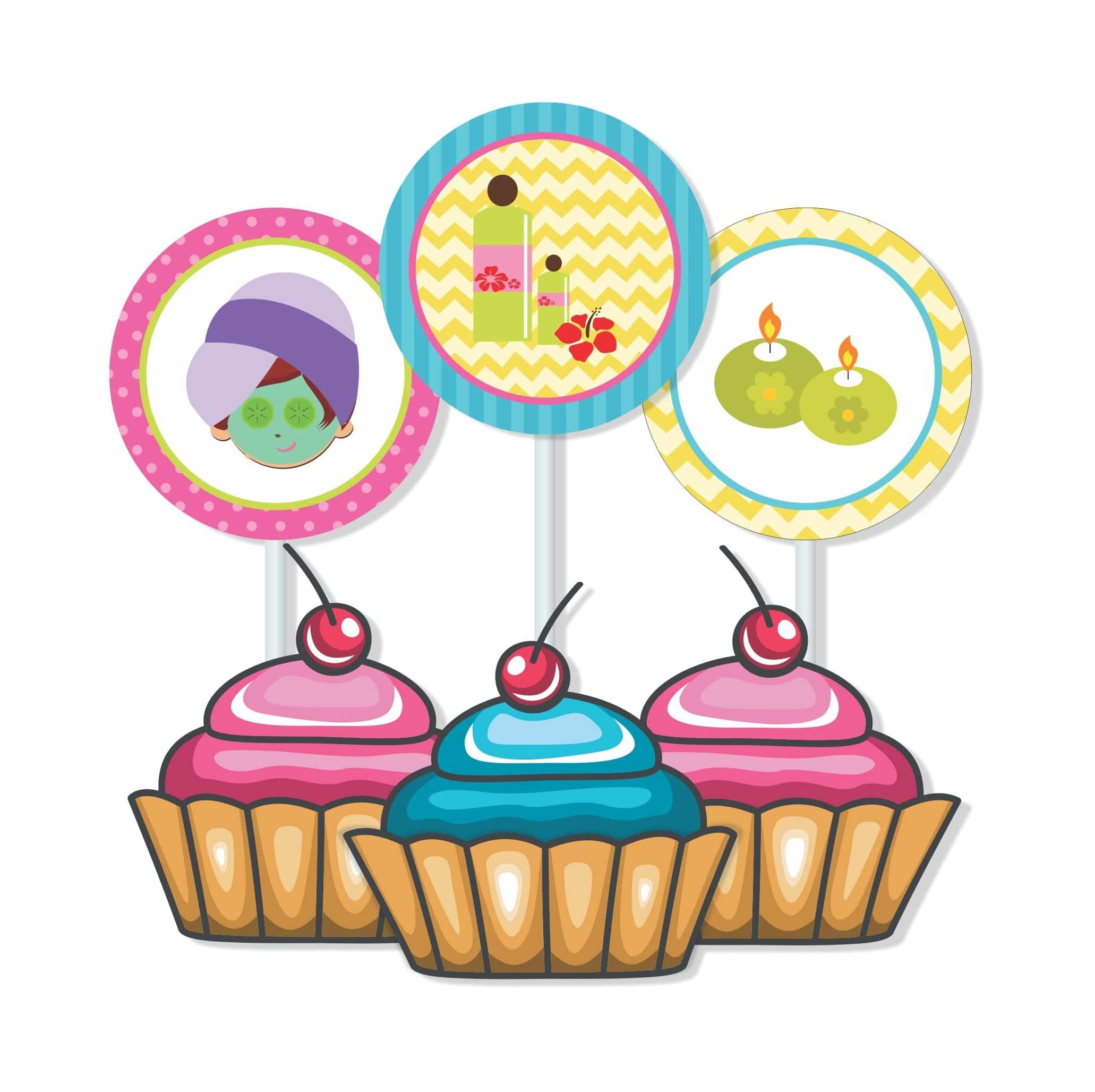 Spa theme Cupcake Toppers THEME PARTIES Pretty UR Party