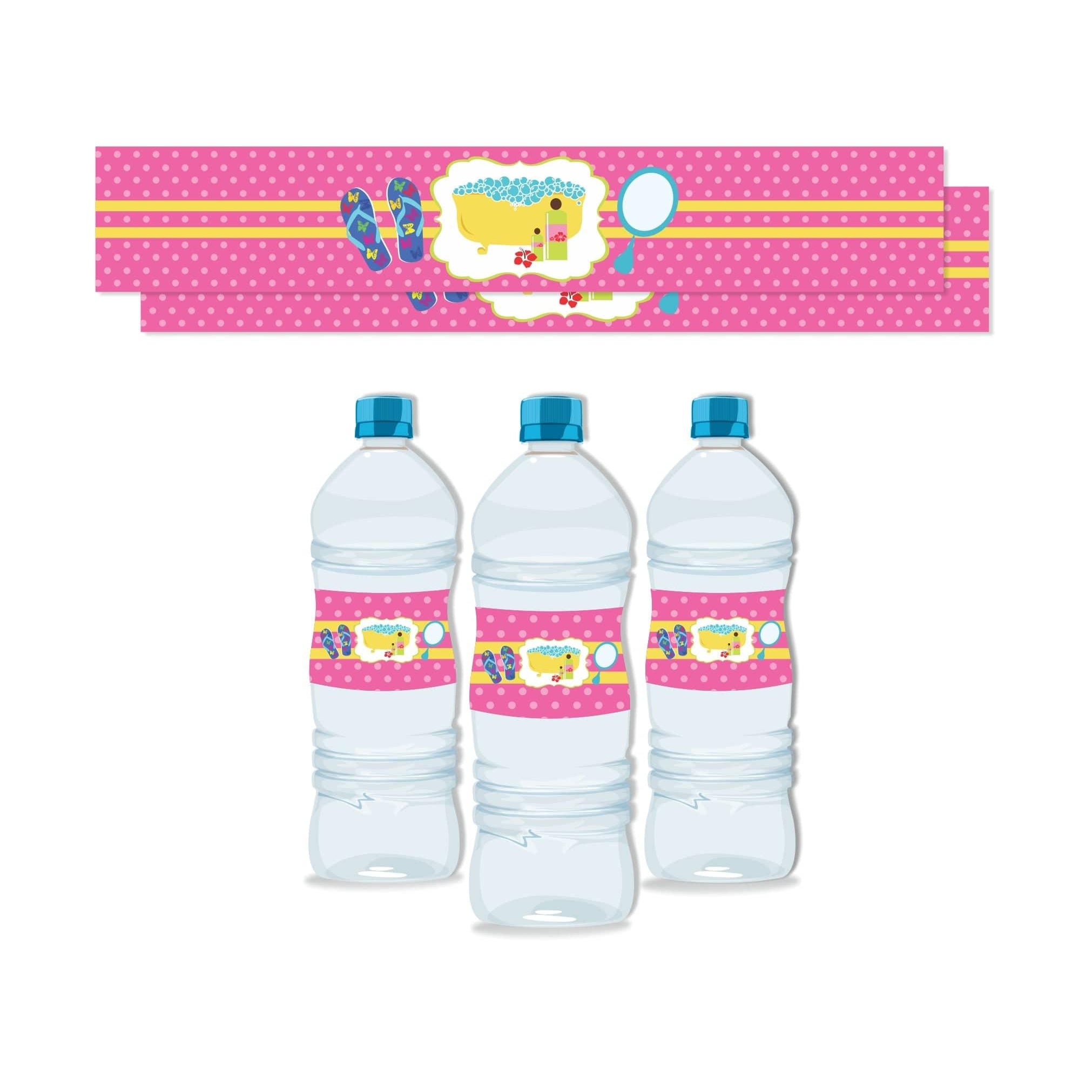 Spa Water Bottle Labels THEME PARTIES Pretty UR Party