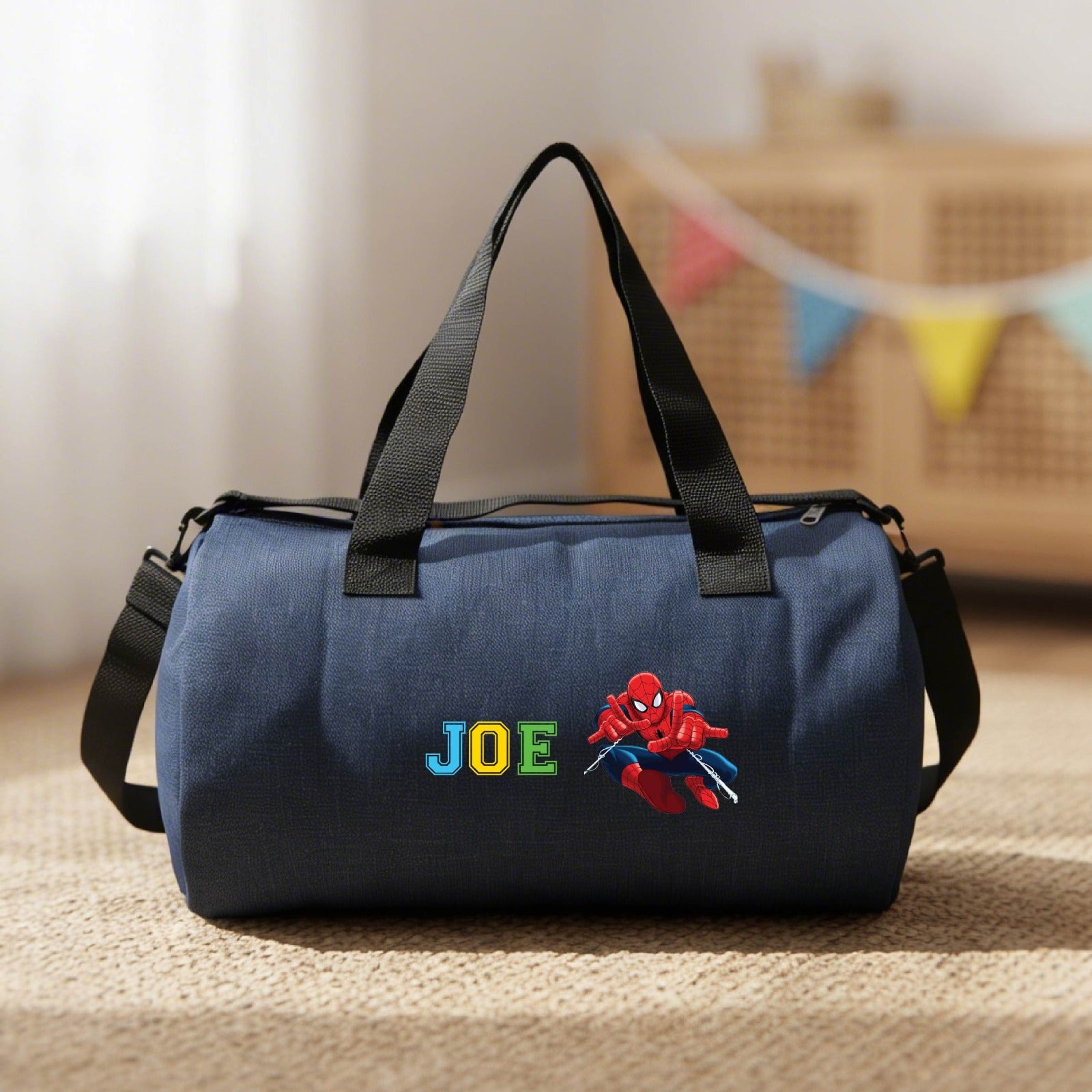 Personalised Denim Duffle Bag Personalised Denim Duffle Bag