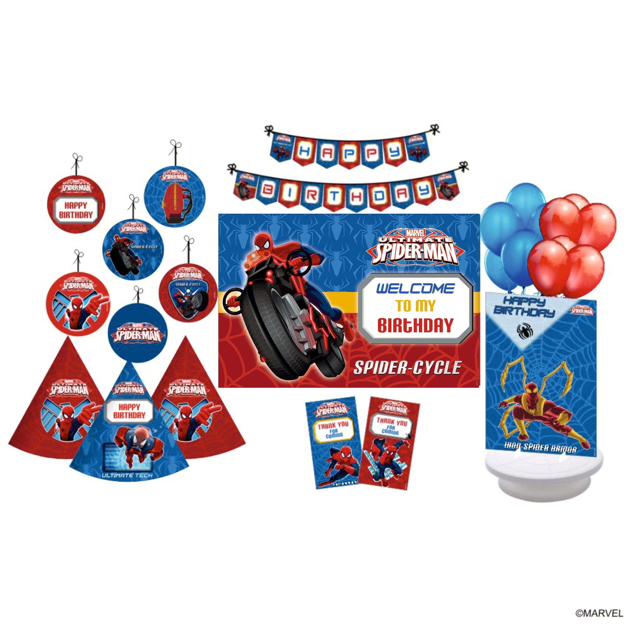 Marvel Spider-Man Party Decorations Kit - 80 pieces combo pack THEME PARTIES Pretty UR Party