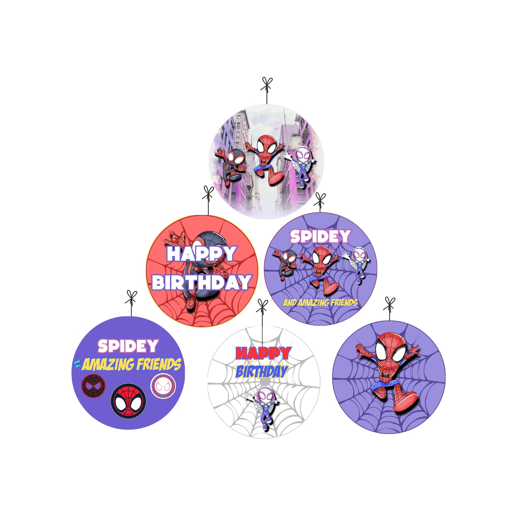 Spidey & his Friends Theme Danglers - Pack of 6 Spidey & his Friends Theme Danglers - Pack of 6