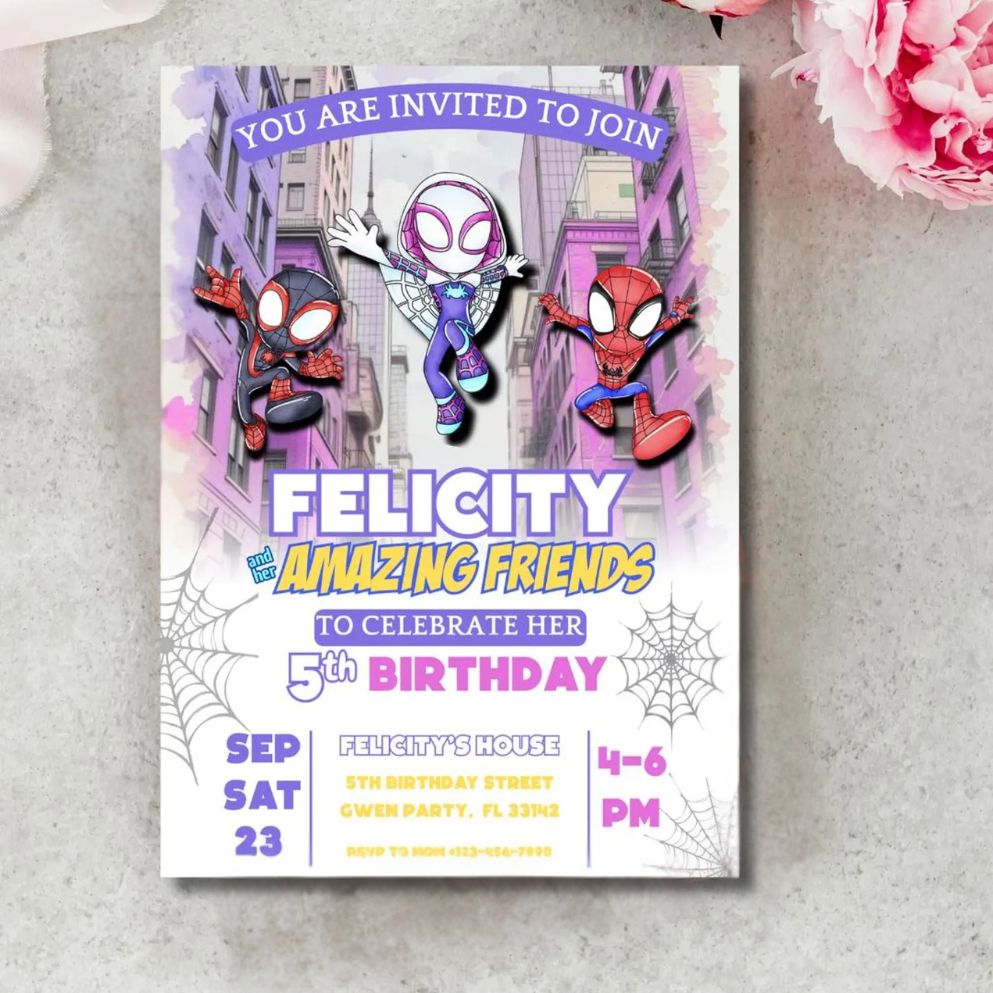Spidey and his Friends Theme E-Invitations Spidey and his Friends Theme E-Invitations