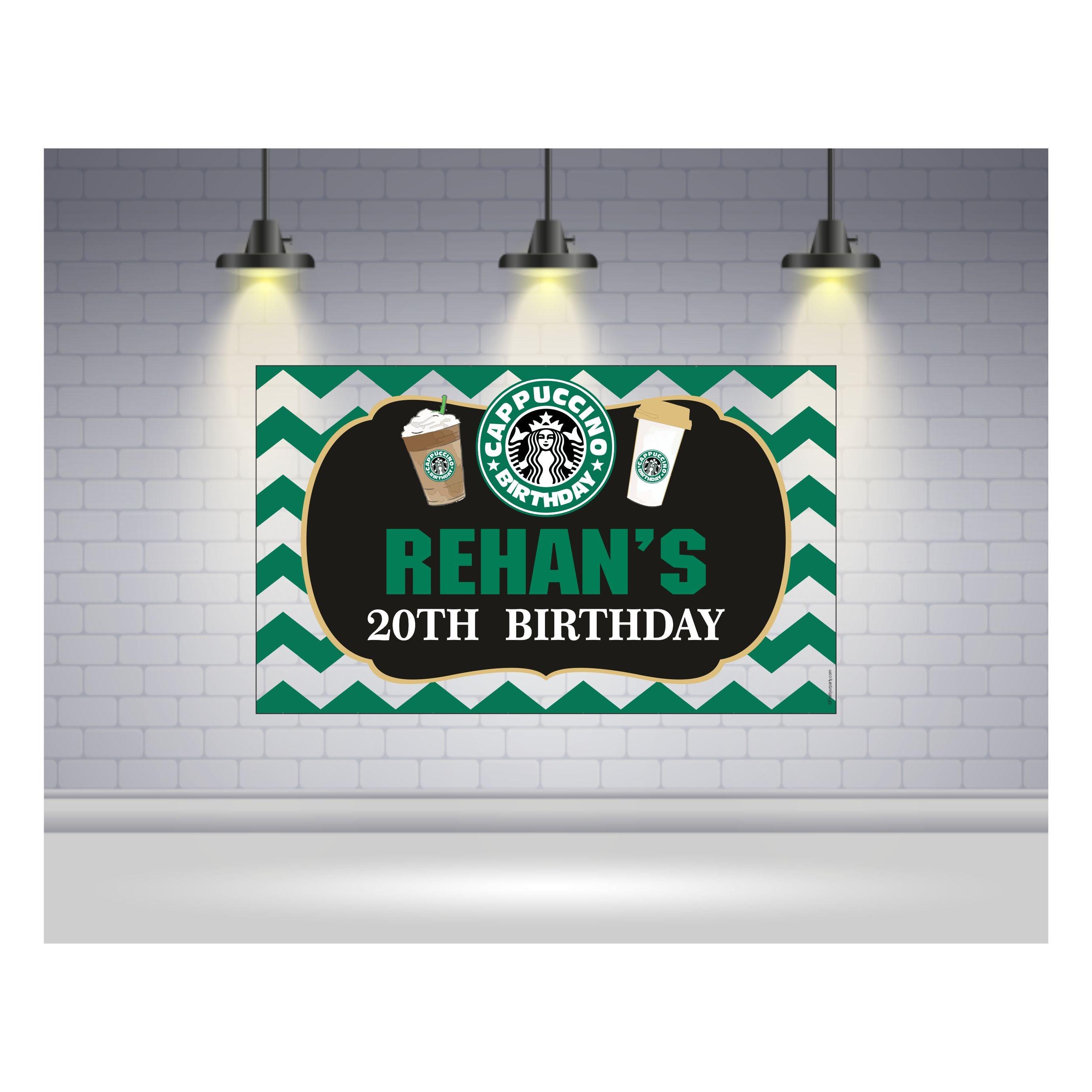 Cappuccino Theme Backdrop PERSONALISED Pretty UR Party