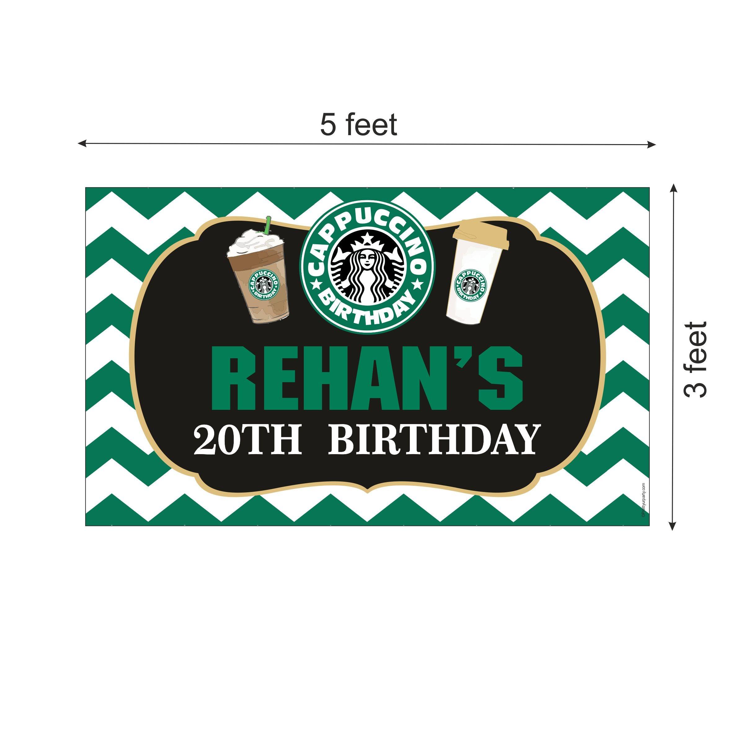 Cappuccino Theme Backdrop PERSONALISED Pretty UR Party