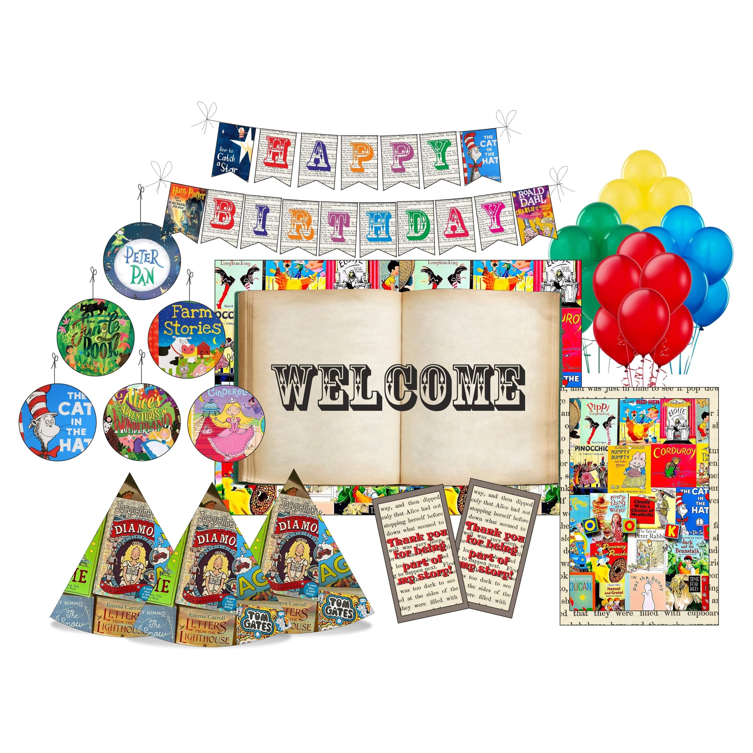 Story Book theme Party Decorations Kit - 80 Pieces combo pack PACKAGES Pretty UR Party