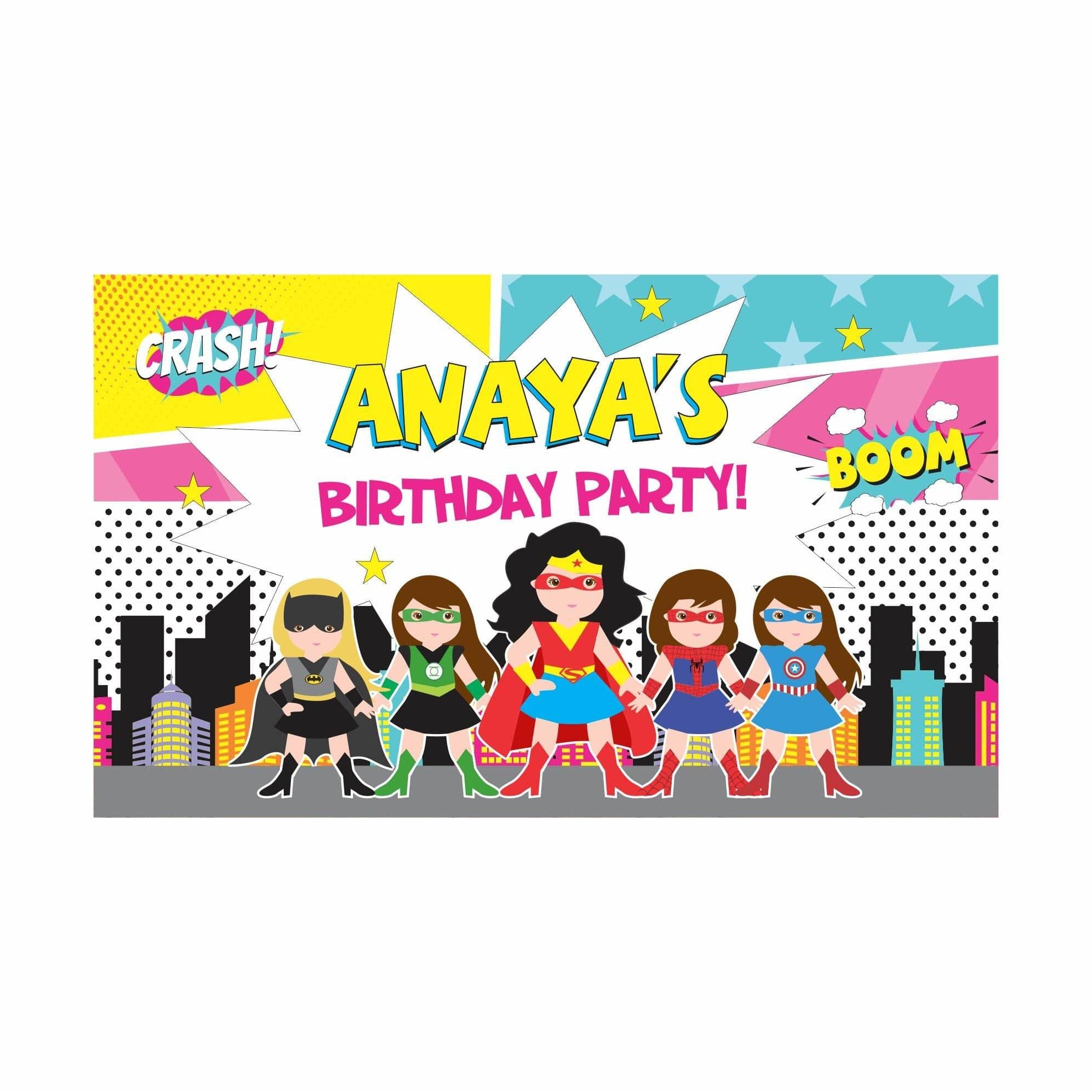 Supergirl Theme Backdrop PERSONALISED Pretty UR Party