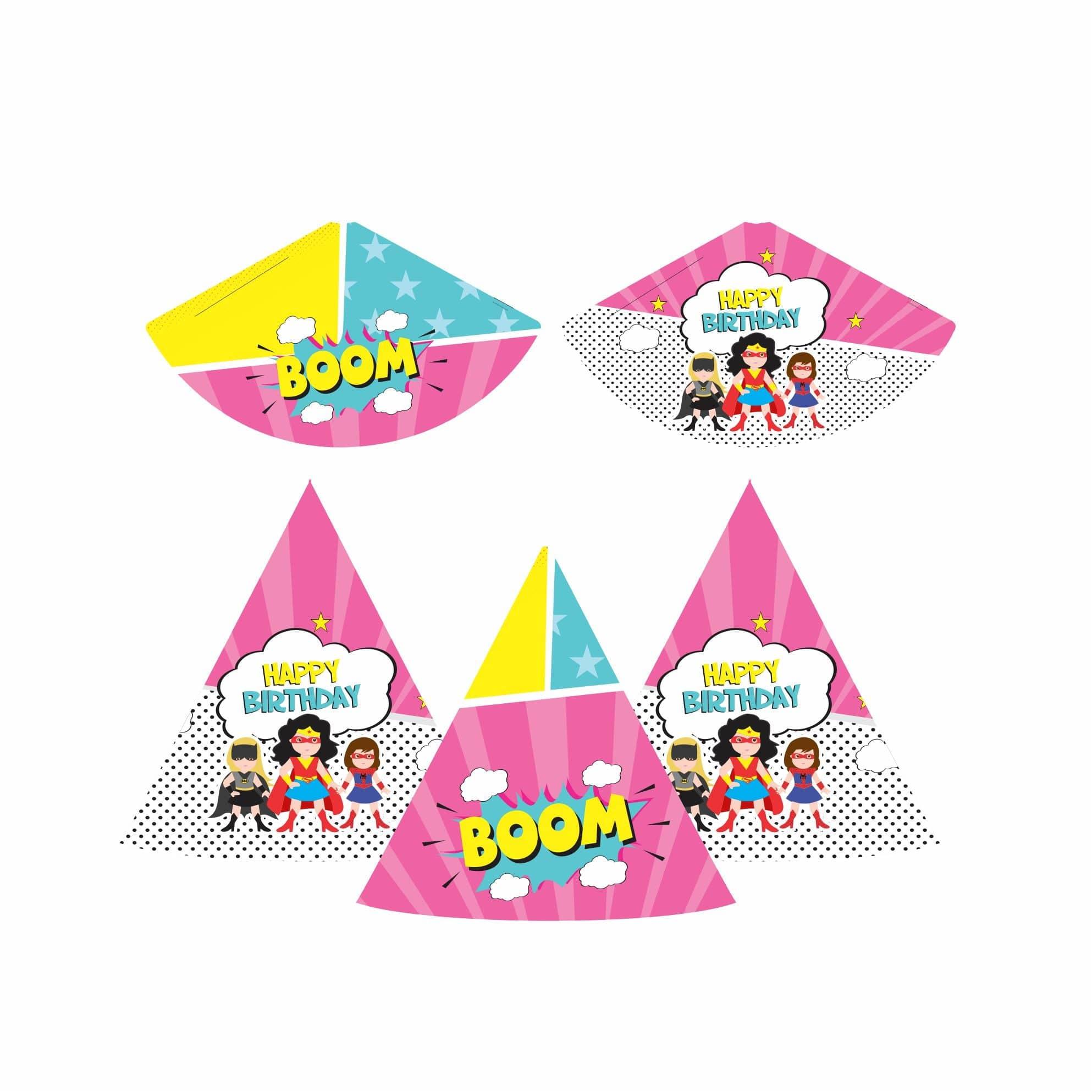Supergirl Theme Hats - Pack of 10 THEME PARTIES Pretty UR Party