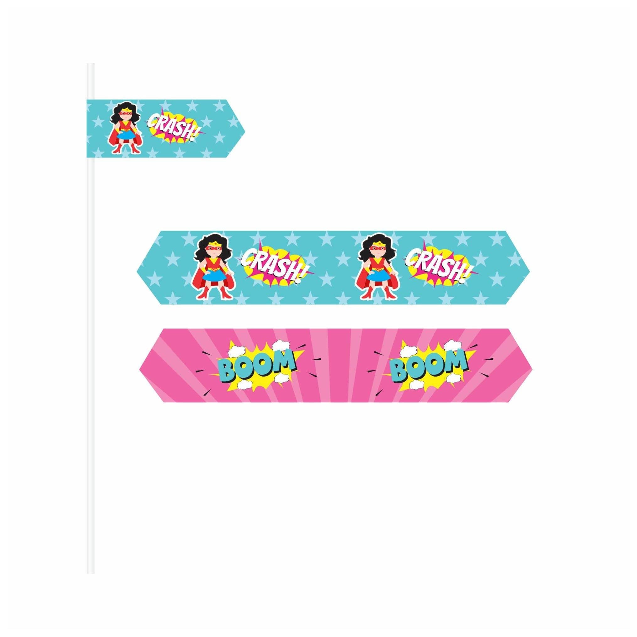 Supergirl Theme Drink Straws THEME PARTIES Pretty UR Party