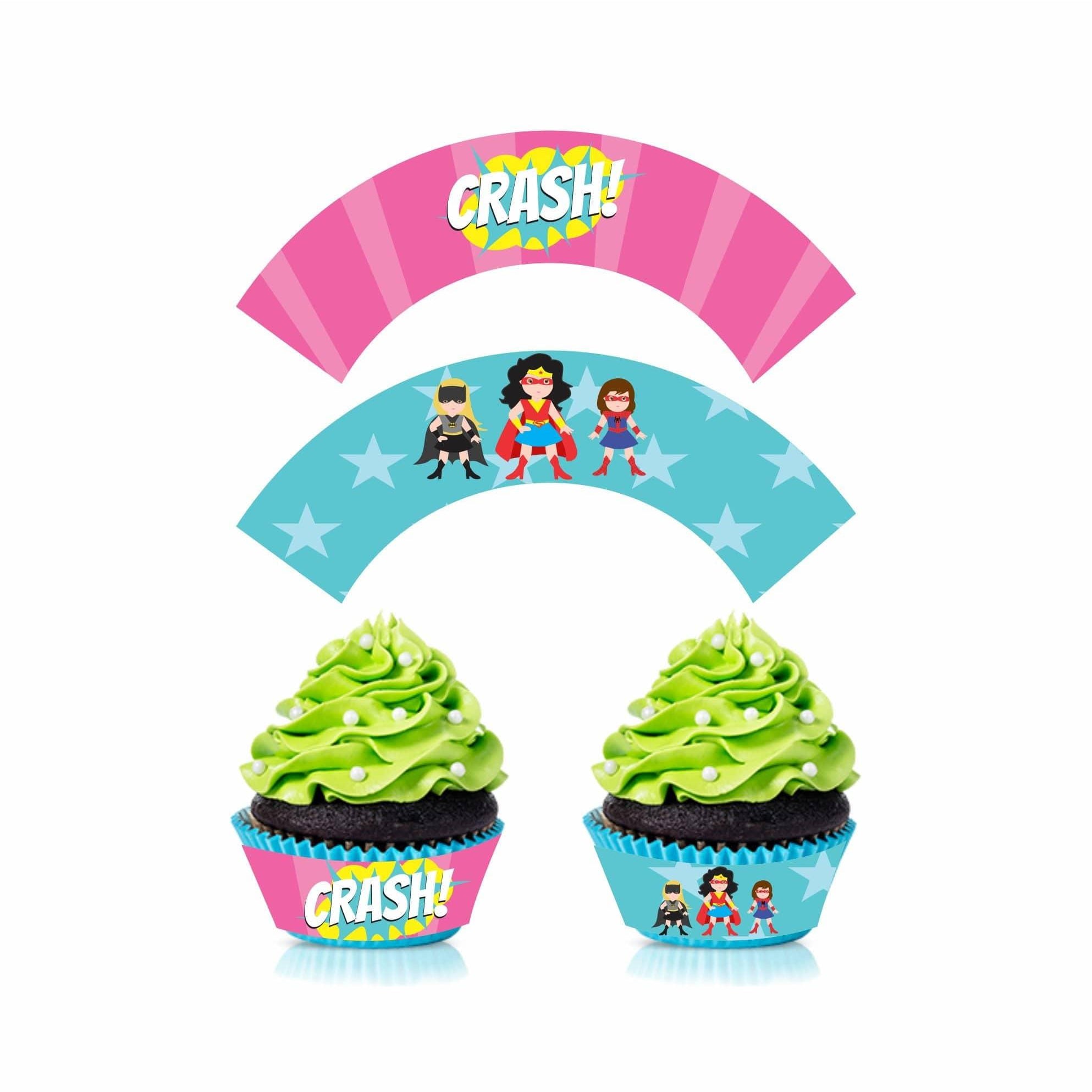 Supergirl Theme Cupcake Wrappers THEME PARTIES Pretty UR Party