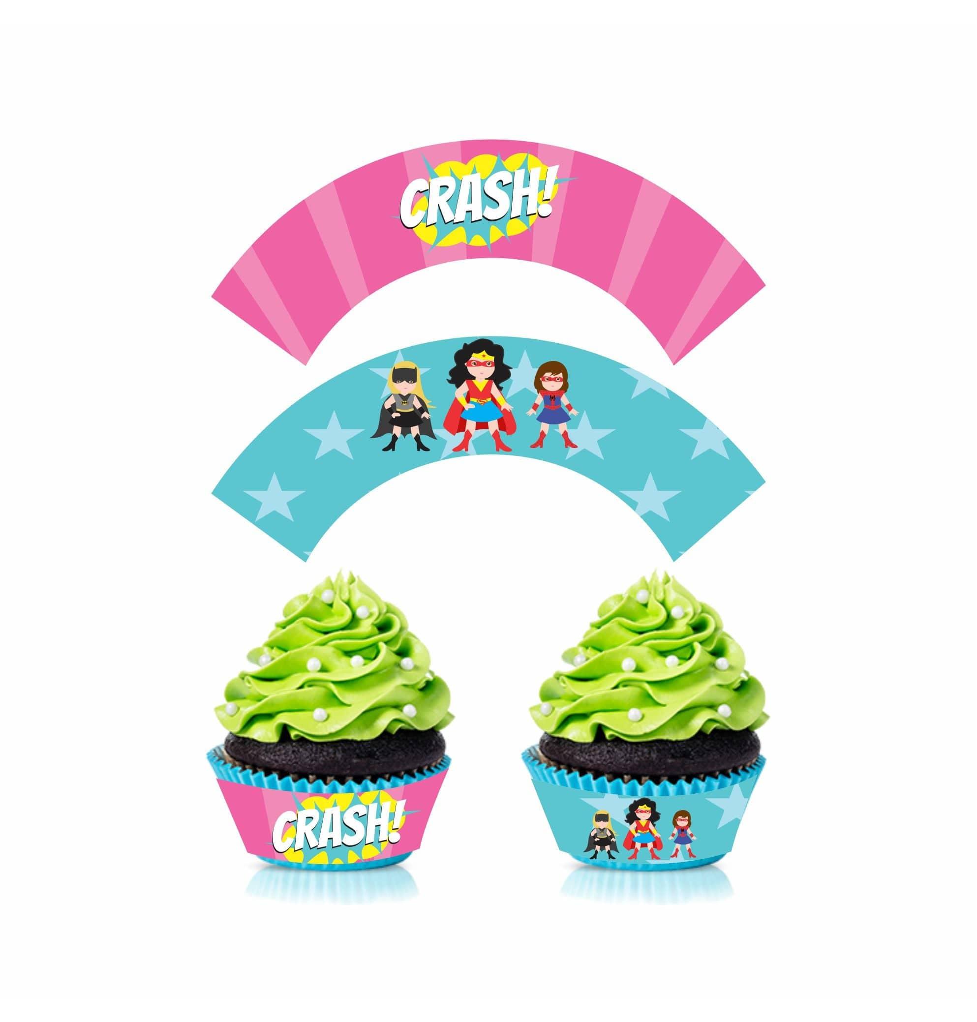 Supergirl Theme Cupcake Wrappers THEME PARTIES Pretty UR Party
