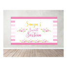 Sweet Sixteen Theme Backdrop PERSONALISED Pretty UR Party