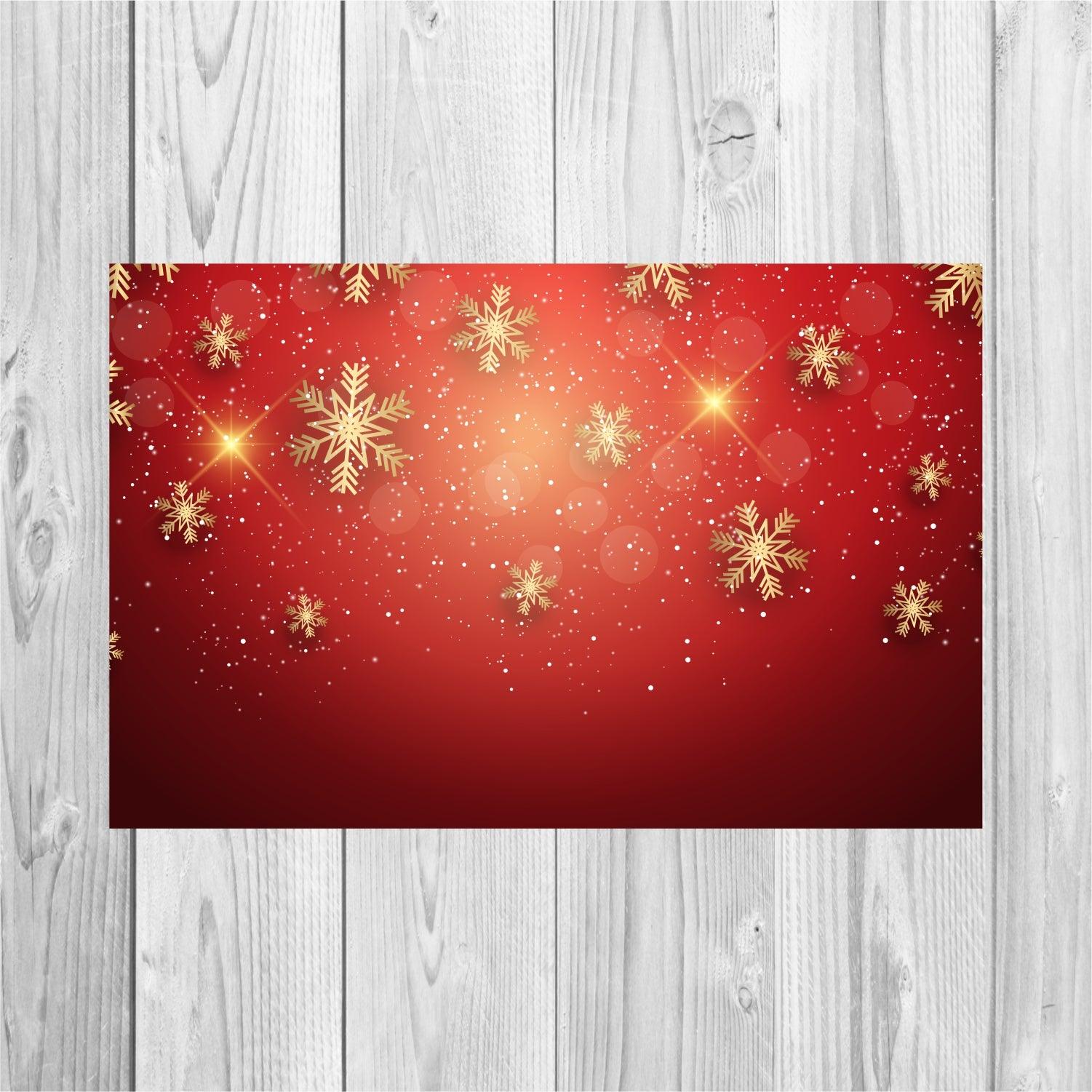 Christmas Red and Gold Snowflake Table Mats - Pack of 6 Christmas Pretty UR Party