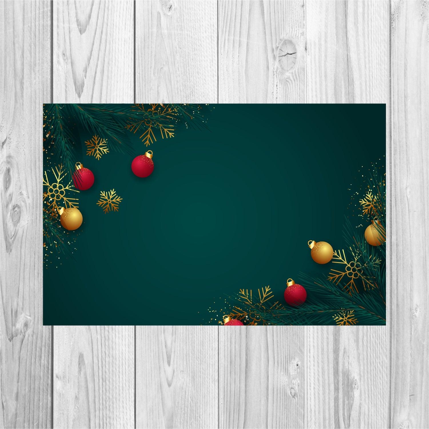 Christmas Green Table Mats - Pack of 6 Christmas Pretty UR Party