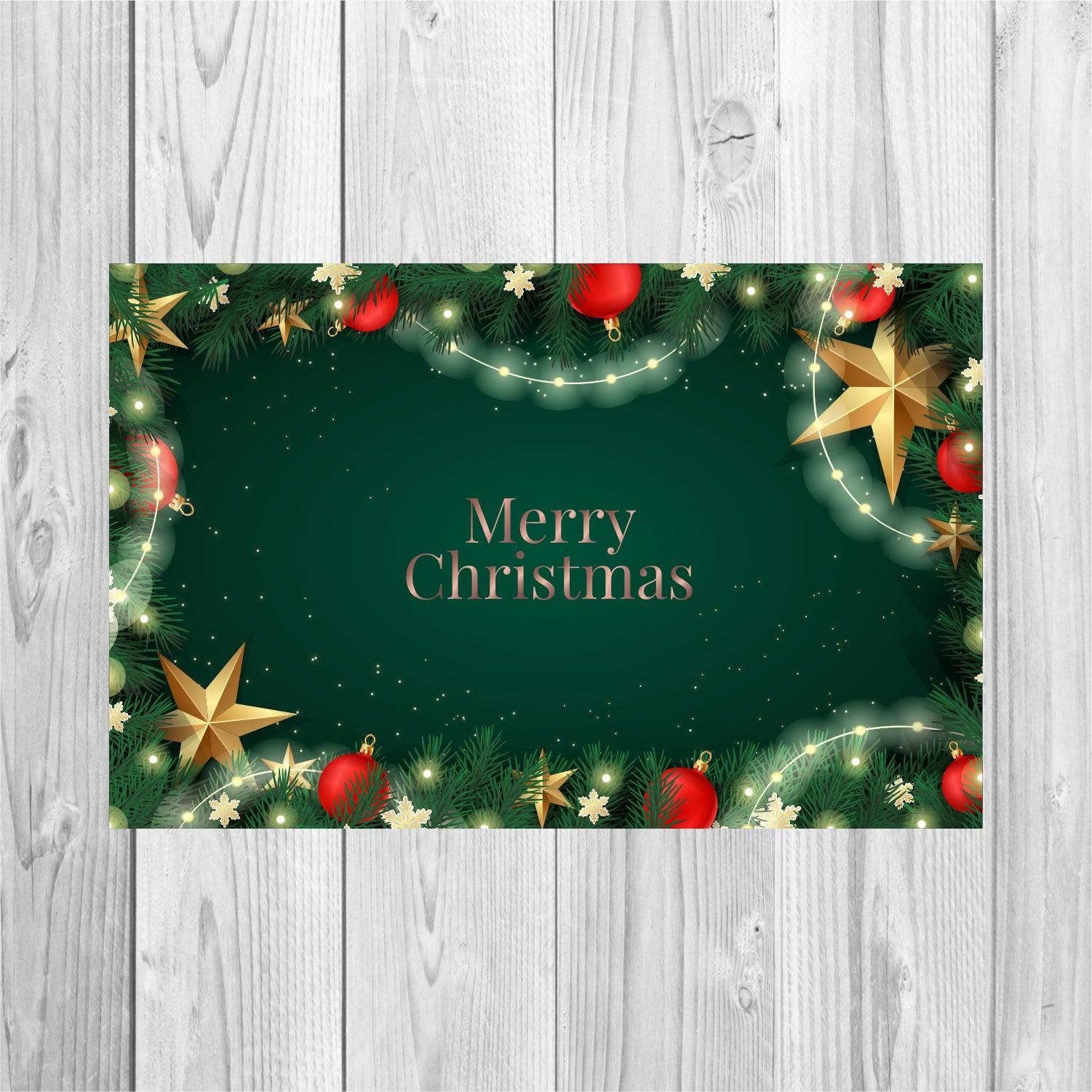 Merry Christmas Green Table Mats - Pack of 6 Christmas Pretty UR Party
