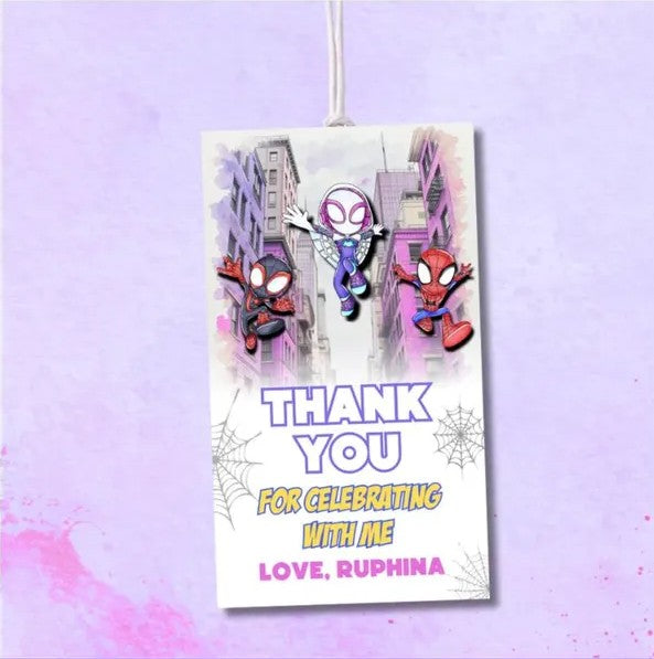 Spidey and his Amazing friends theme Thank you Tags Spidey and his Amazing friends theme Thank you Tags