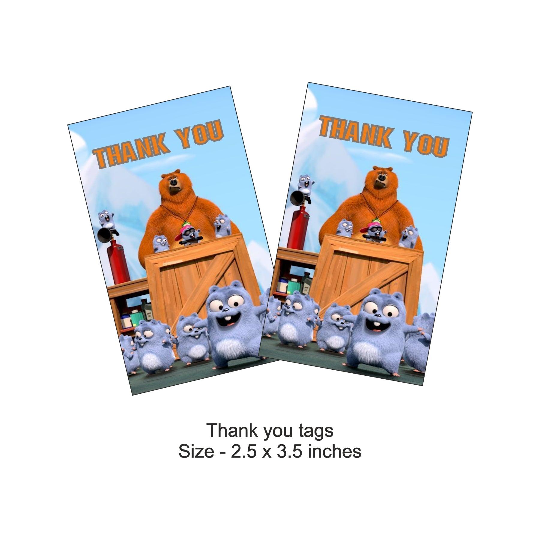Grizzy and the Lemmings Theme Thank you Tags THEME PARTIES Pretty UR Party