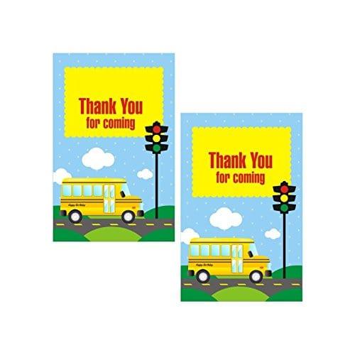 Wheels On The Bus Party Decorations - 80 pcs package THEME PARTIES Pretty UR Party
