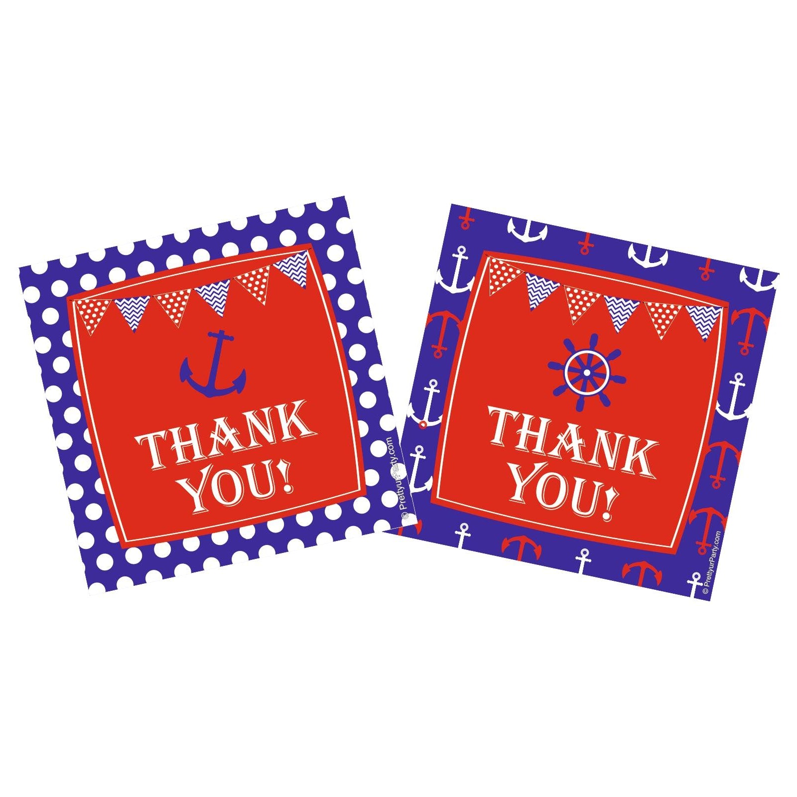 Nautical Party Decorations Kit - 80 pieces Combo Pack BIRTHDAYS Pretty UR Party