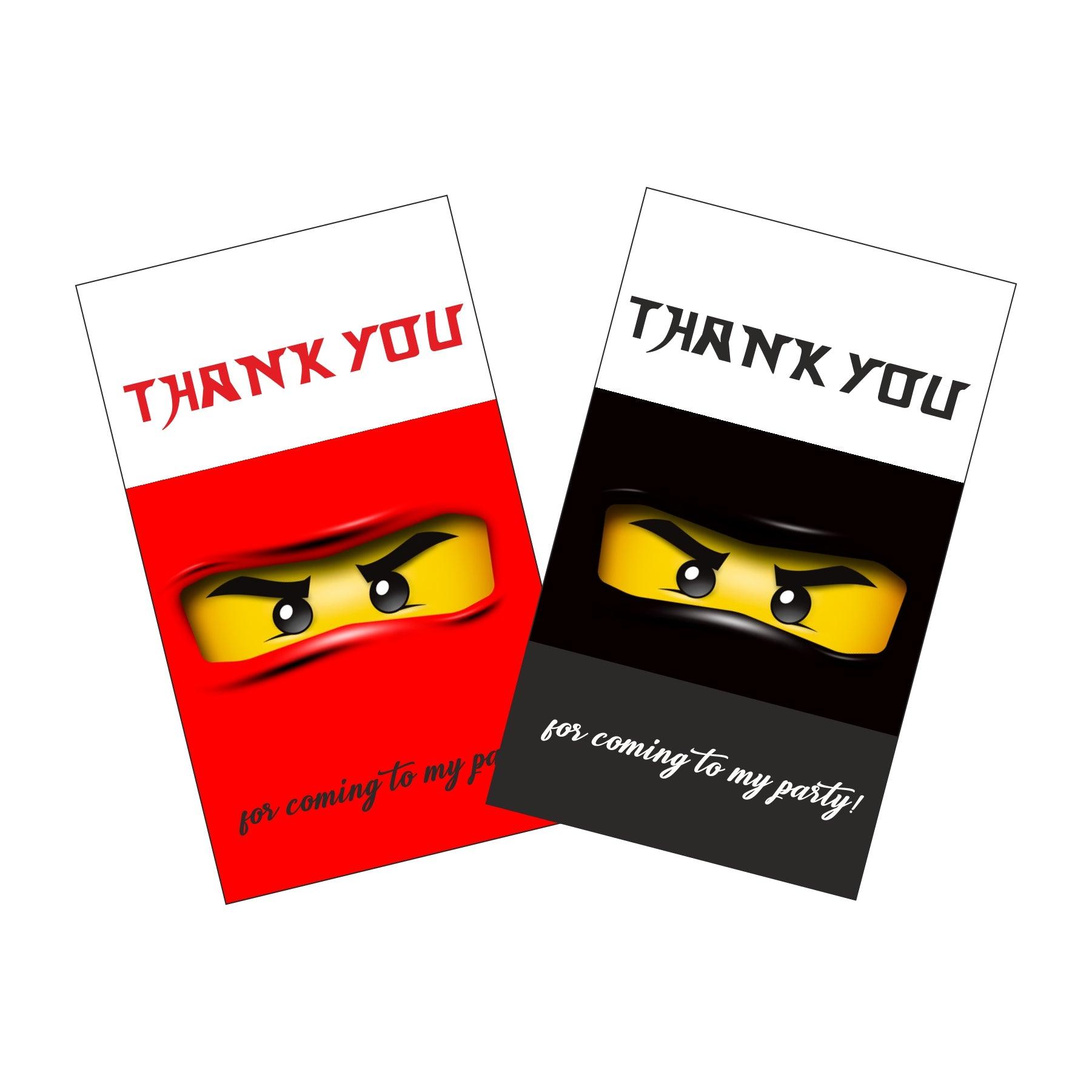Ninjago Theme Thank you Tags THEME PARTIES Pretty UR Party